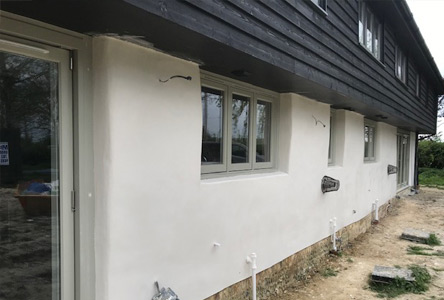 Exterior Lime Works on Suffolk Grain Barn Example